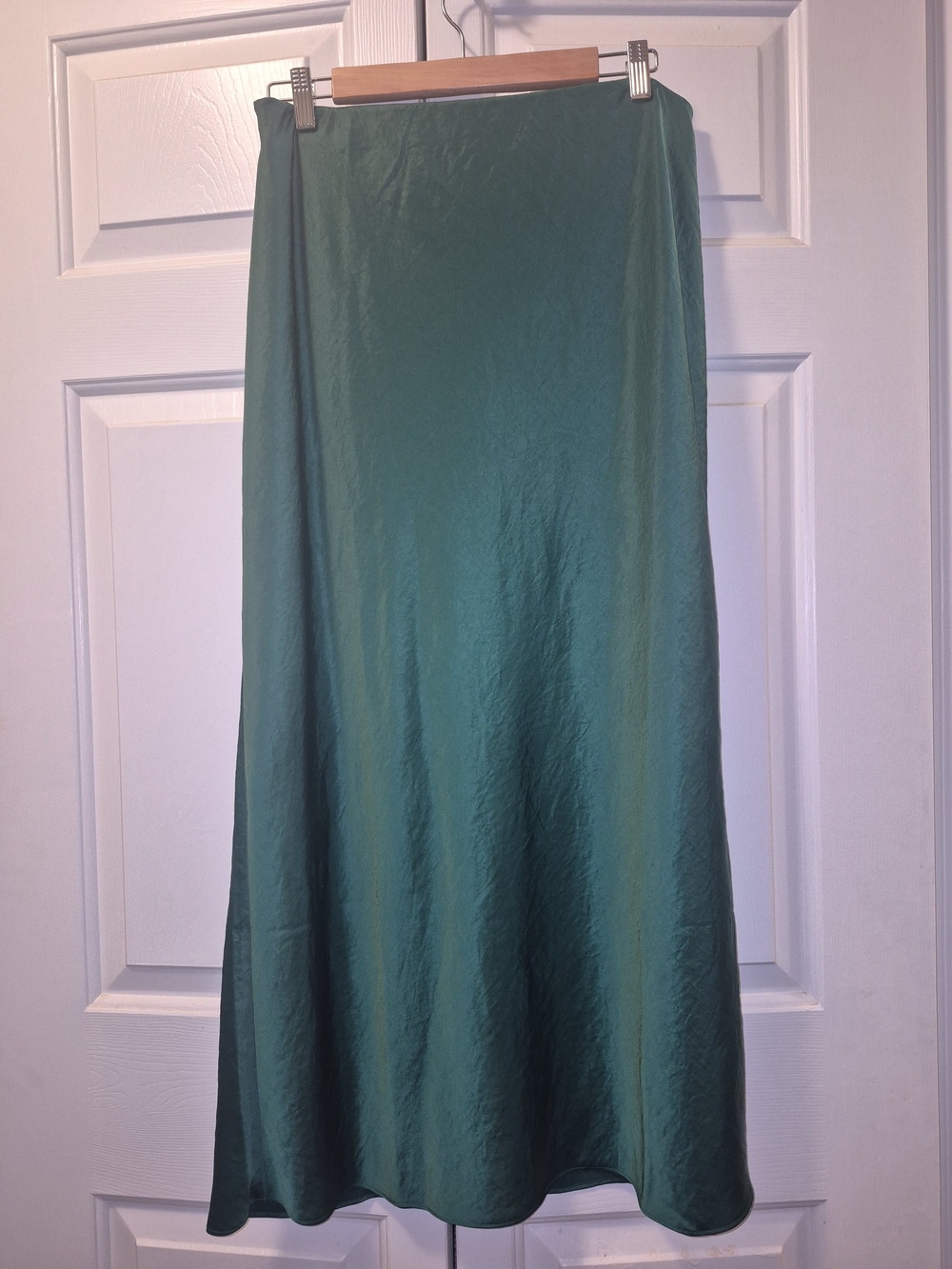 Madewell Teal Satin Maxi Skirt